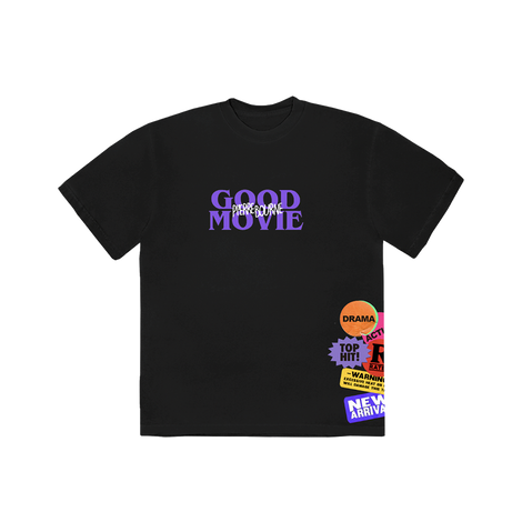GOOD MOVIE BLACK/PURPLE SHORT-SLEEVE T-SHIRT FRONT